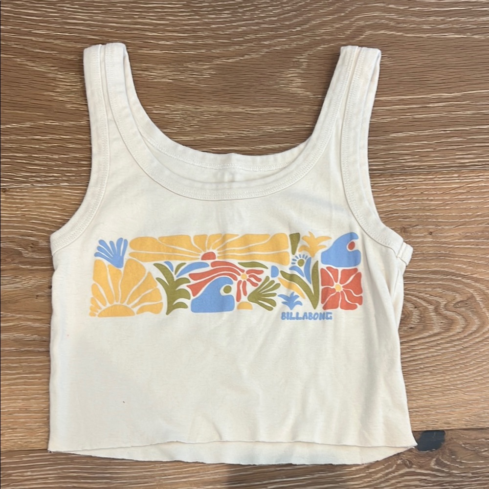Billabong Yellow Sleeveless Crop Tank Top